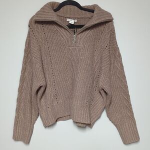 NWT Sincerely Jules Blush/mauve Quarter Zip Sweater (fits like 1x)
